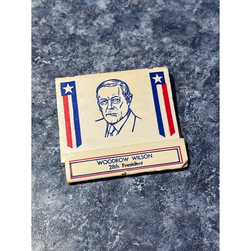 Vintage Woodrow Wilson 28th President Diamond Matchbook Collectible US History
